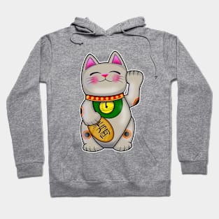 Cute Maneki Neko Lucky Cat Hoodie